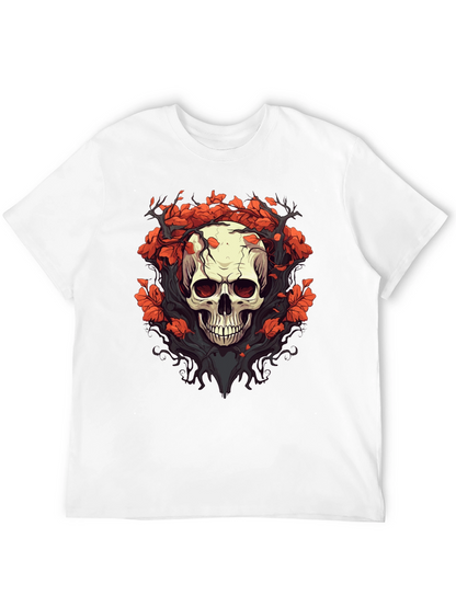 Skull & Floral Graphic Tee - Black T-Shirt