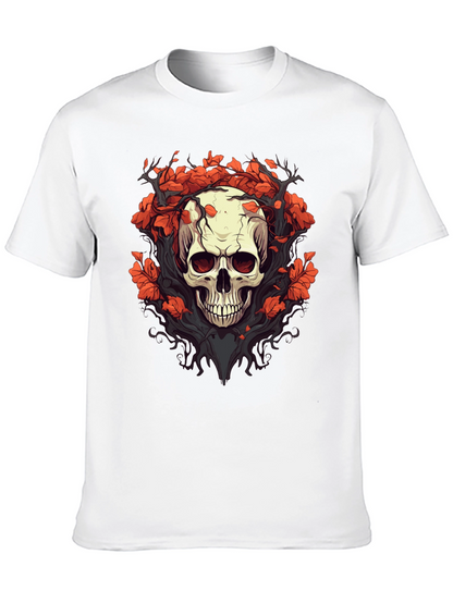 Skull & Floral Graphic Tee - Black T-Shirt