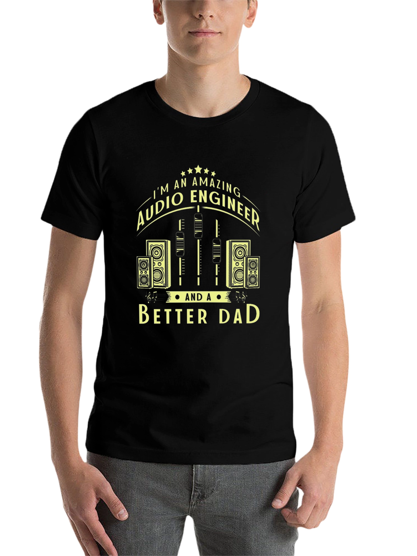 Amazing Audio Engineer & Better Dad Graphic T-Shirt