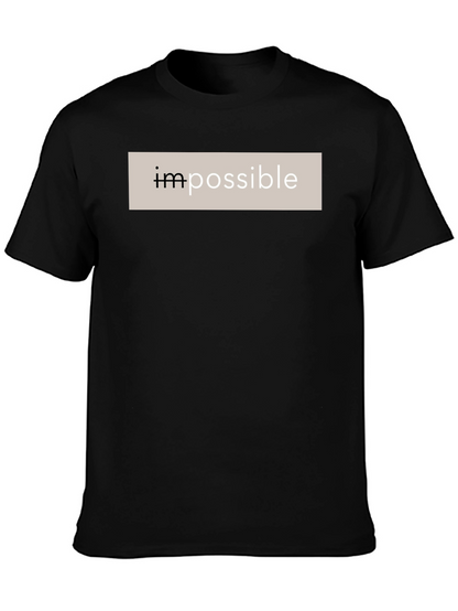 Impossible Black Cotton Graphic Tee