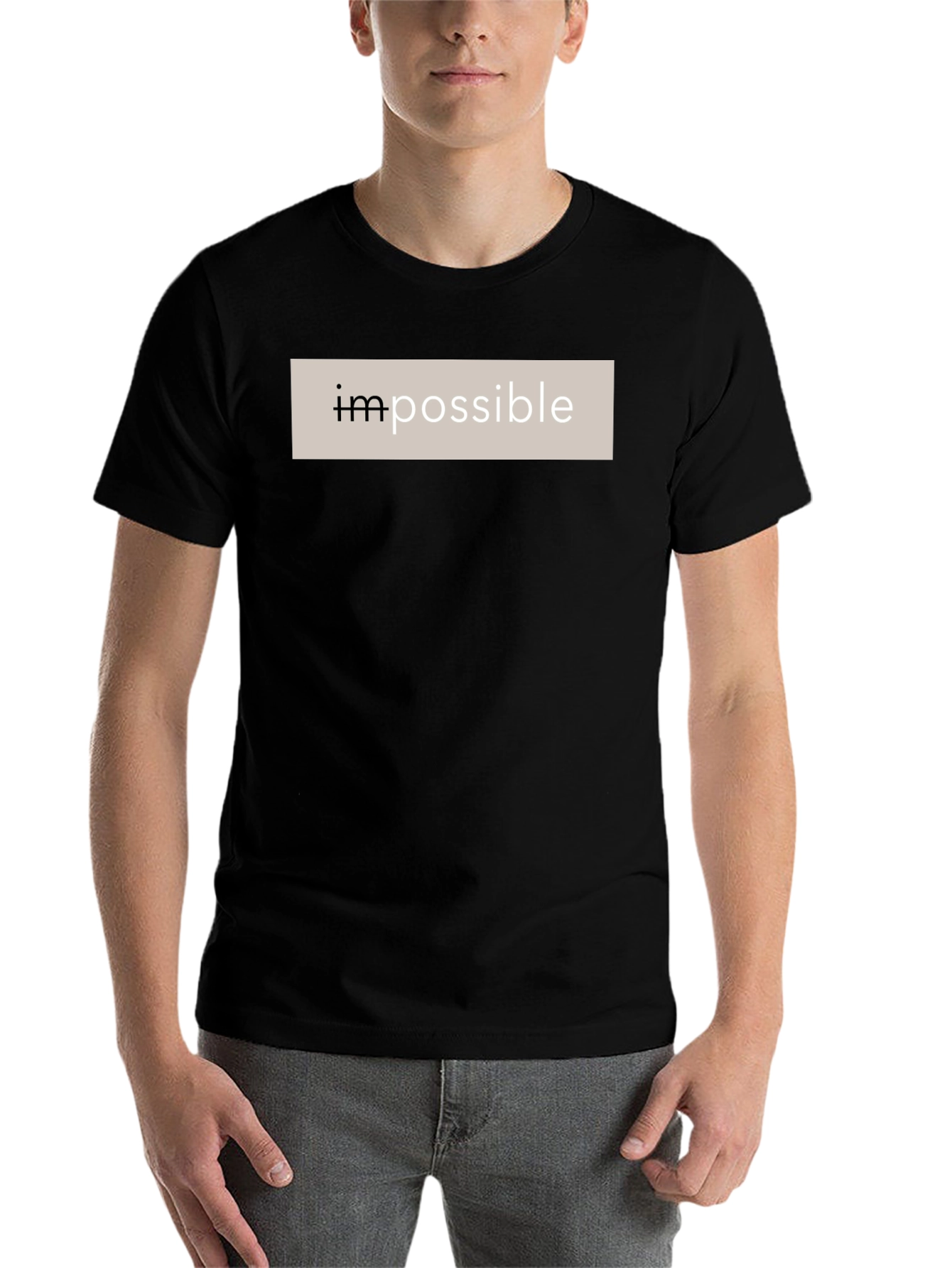 Impossible Black Cotton Graphic Tee
