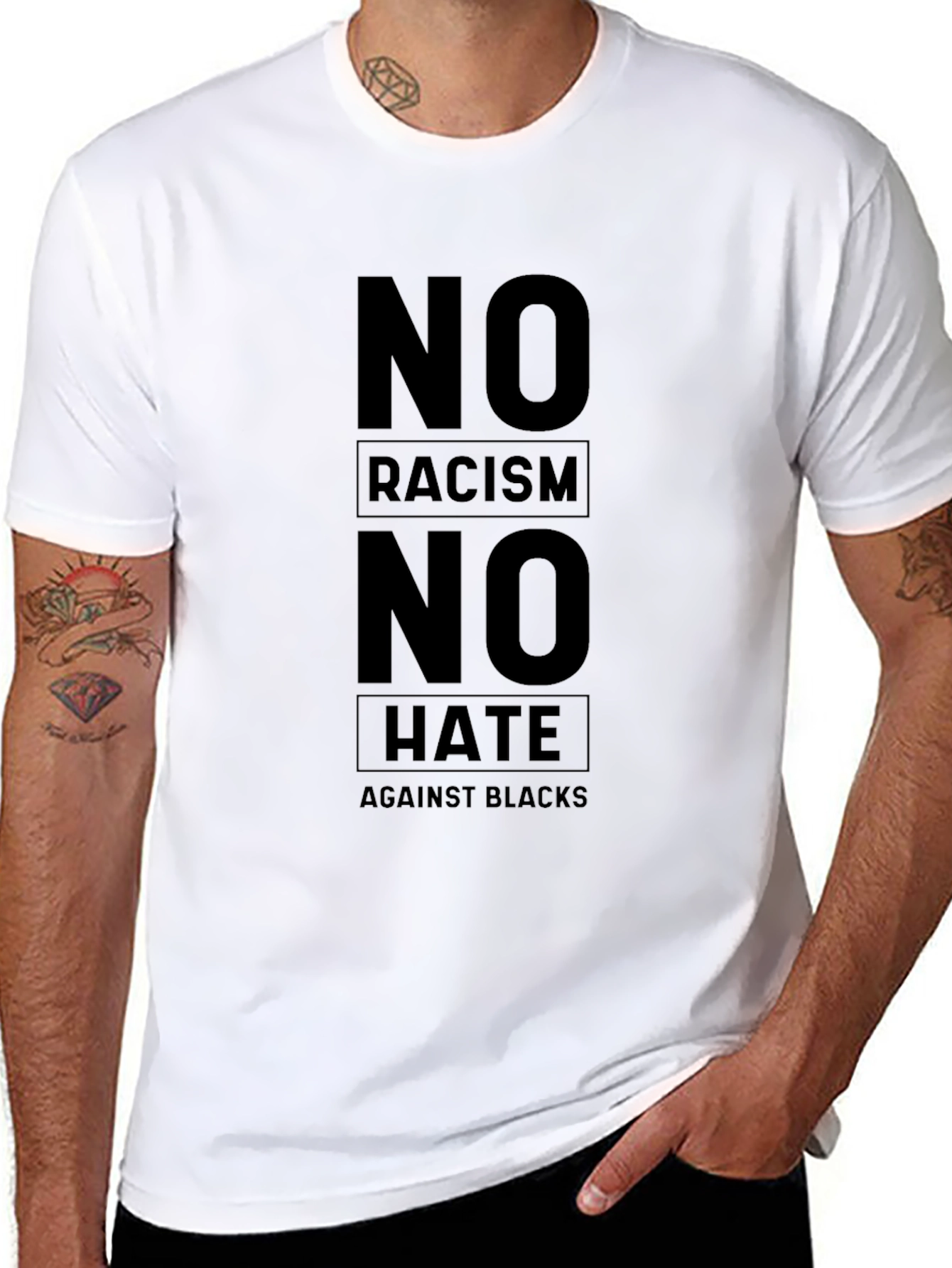 No Racism No Hate Black T-Shirt