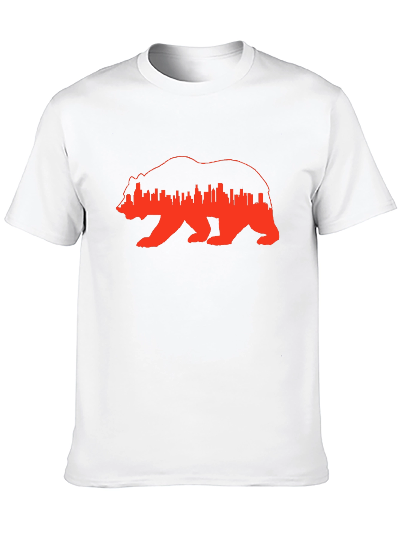 Bear & Cityscape Graphic Tee - Trendy Menswear