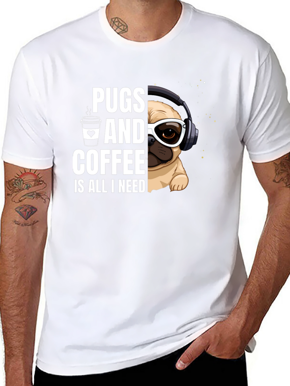 Pugs & Coffee Graphic Tee