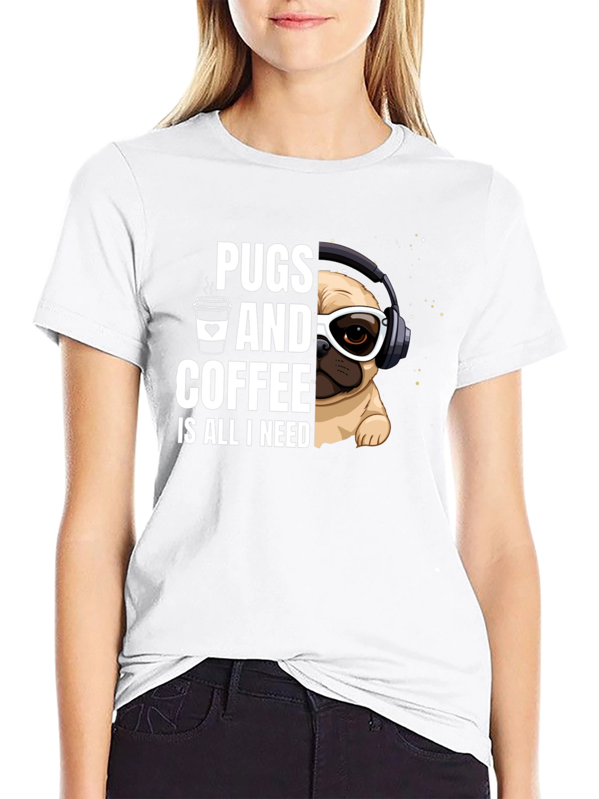 Pugs & Coffee Graphic Tee