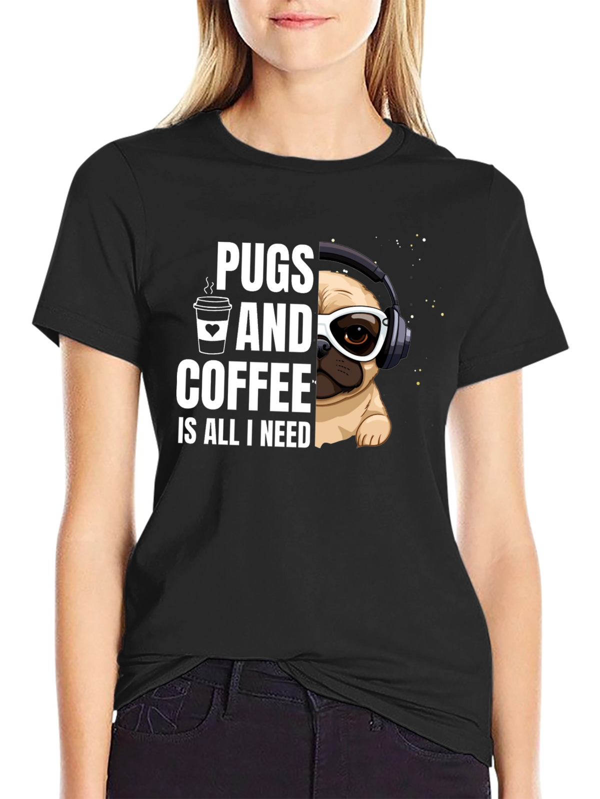Pugs & Coffee Graphic Tee