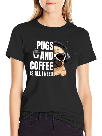 Pugs & Coffee Graphic Tee