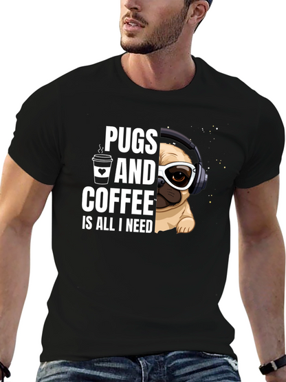 Pugs & Coffee Graphic Tee