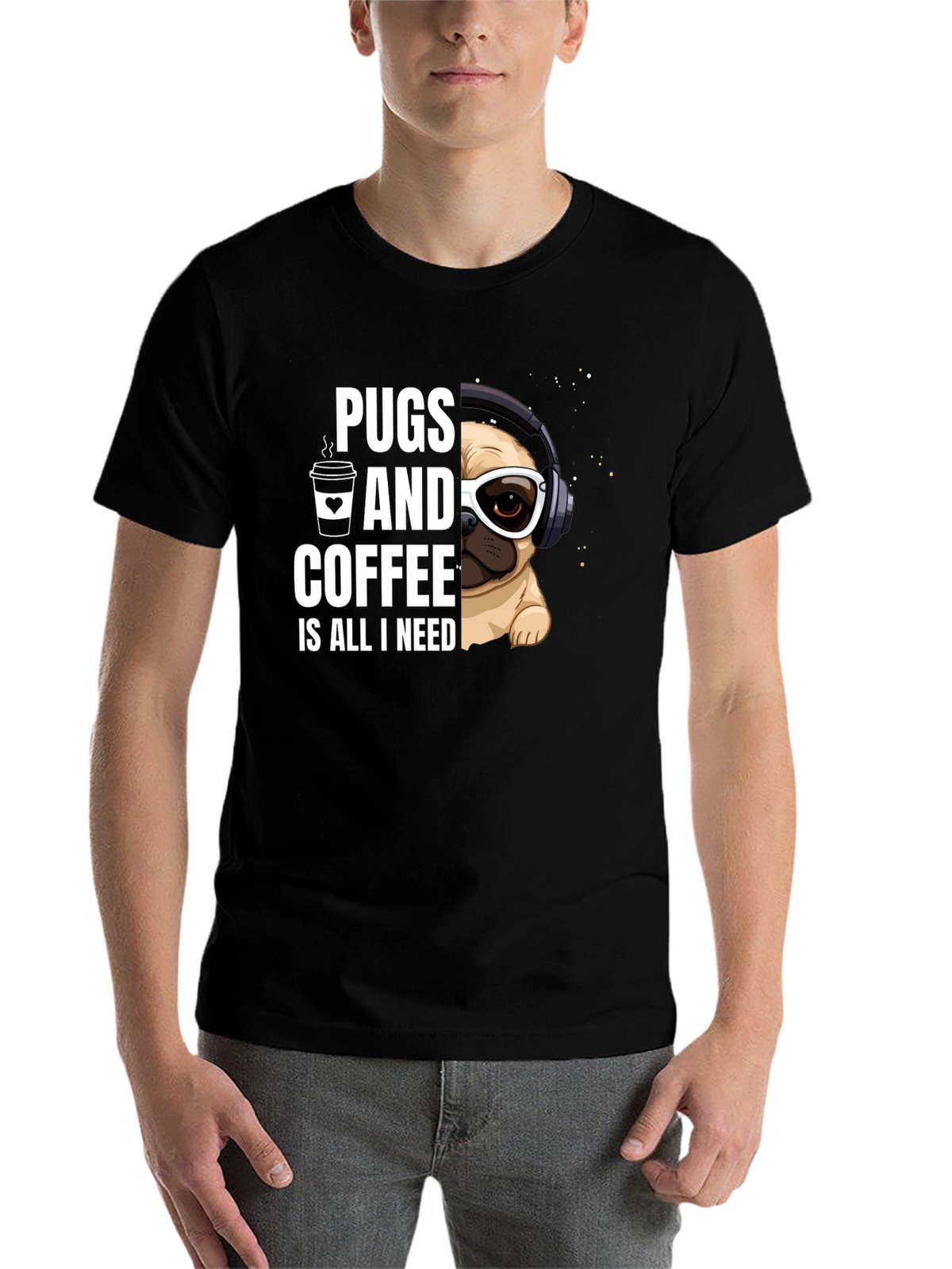 Pugs & Coffee Graphic Tee