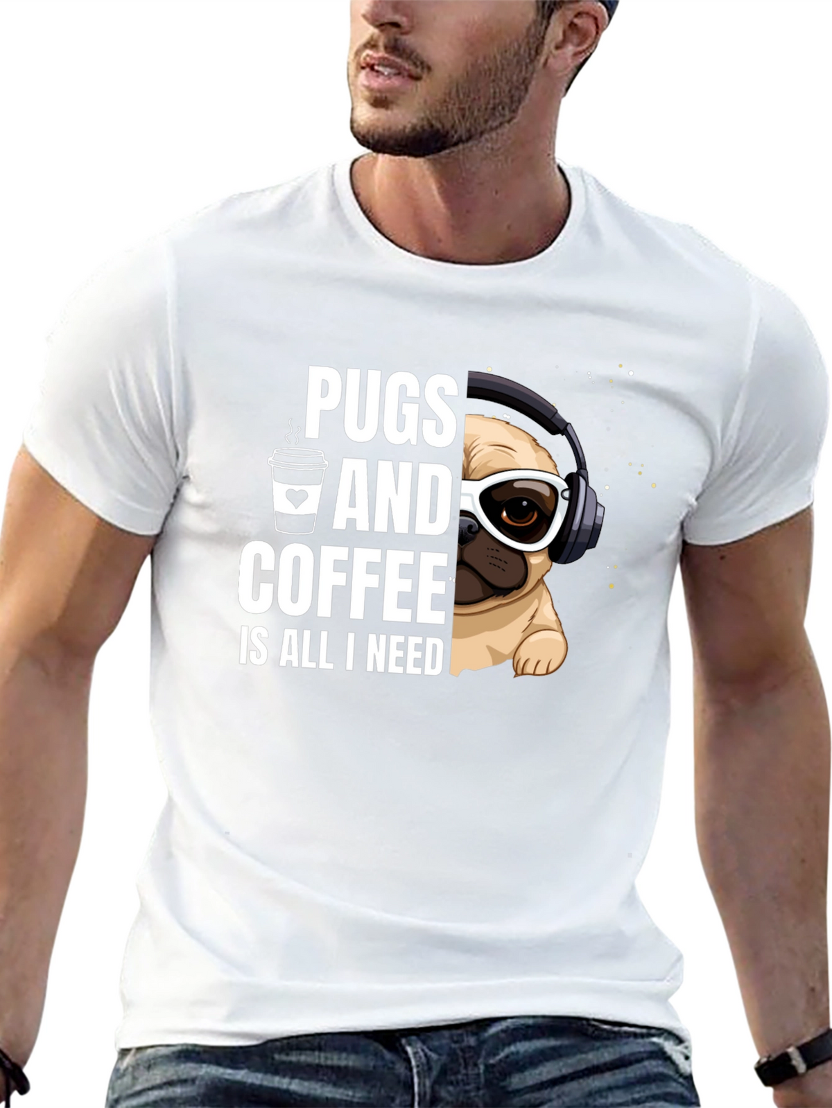 Pugs & Coffee Graphic Tee