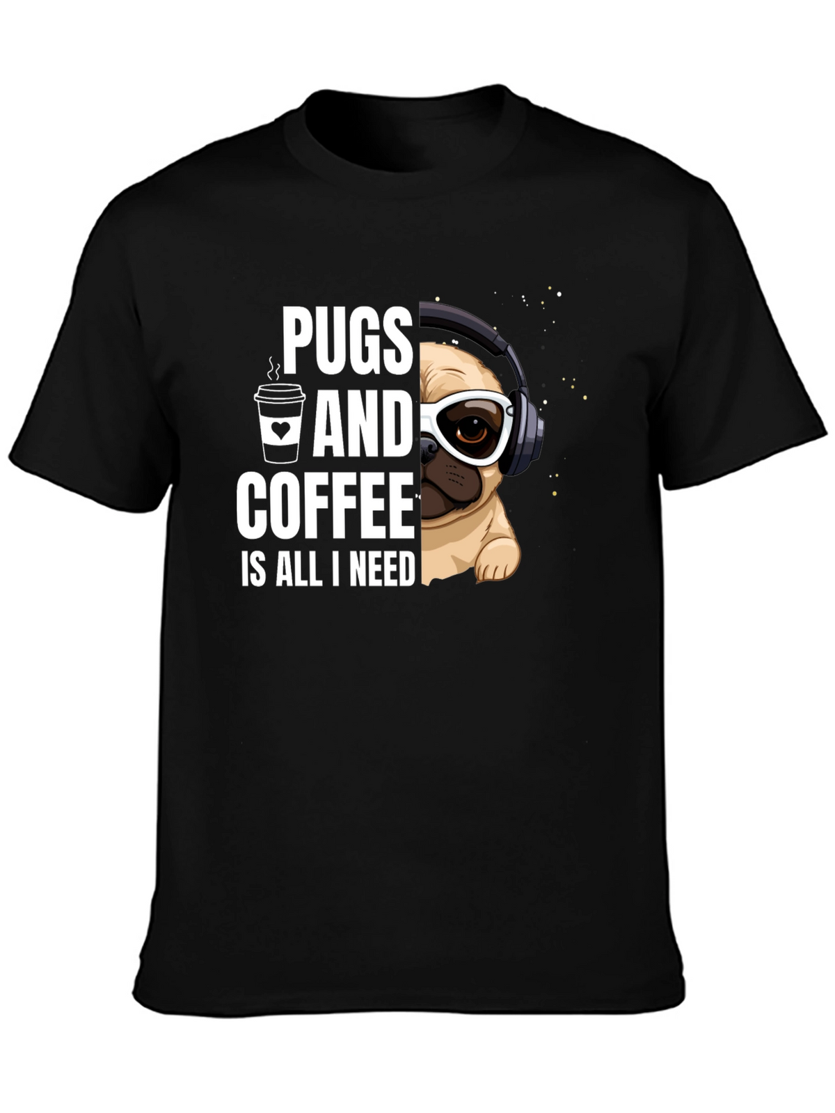 Pugs & Coffee Graphic Tee