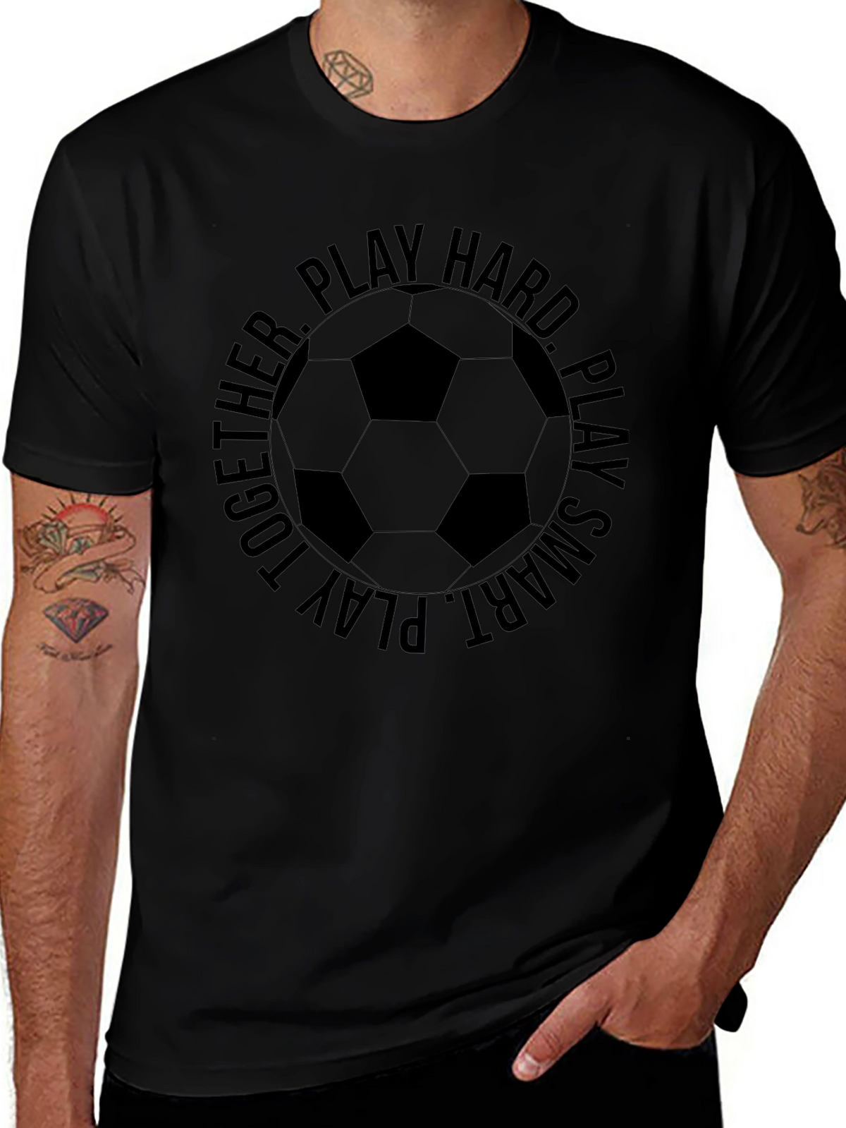 Soccer Ball Graphic T-Shirt - Play Hard