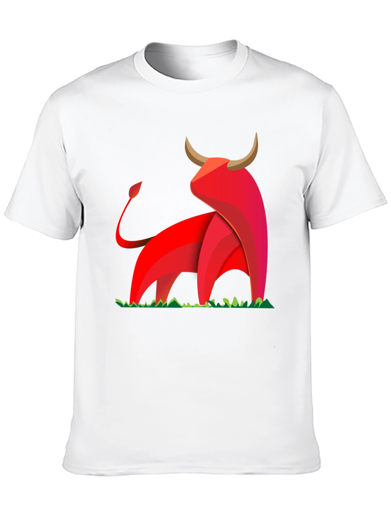 Bold Geometric Bull Graphic T-Shirt