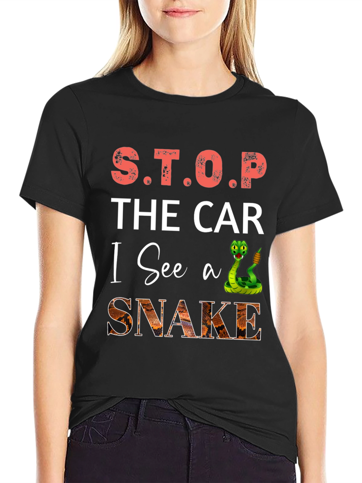 S.T.O.P. The Car I See A Snake T-Shirt