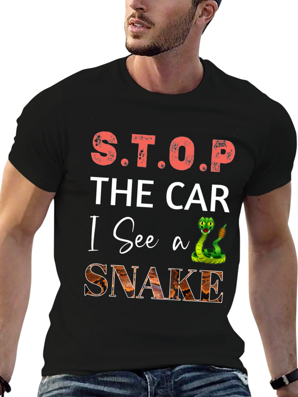 S.T.O.P. The Car I See A Snake T-Shirt