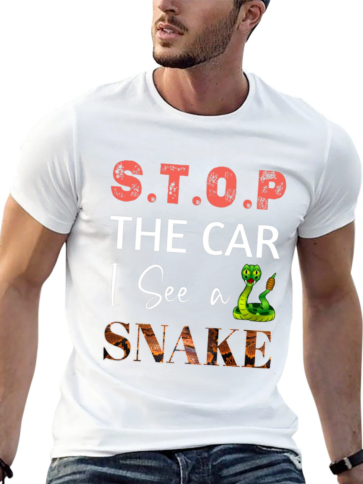 S.T.O.P. The Car I See A Snake T-Shirt