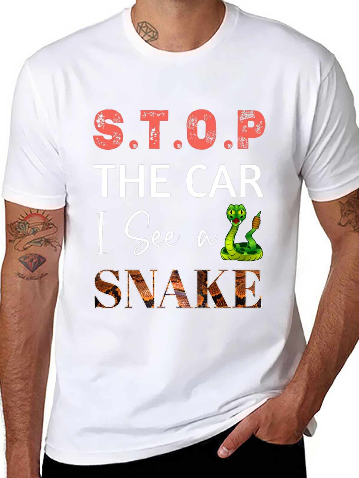 S.T.O.P. The Car I See A Snake T-Shirt