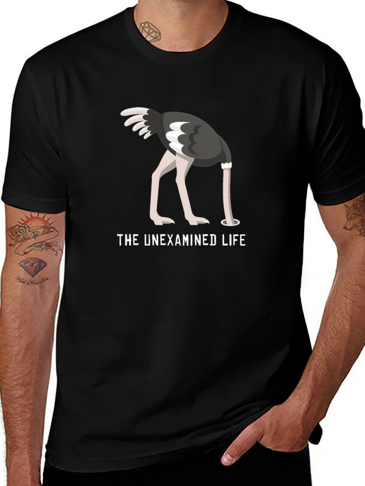 The Unexamined Life Ostrich Graphic Tee - Philosophy Humor