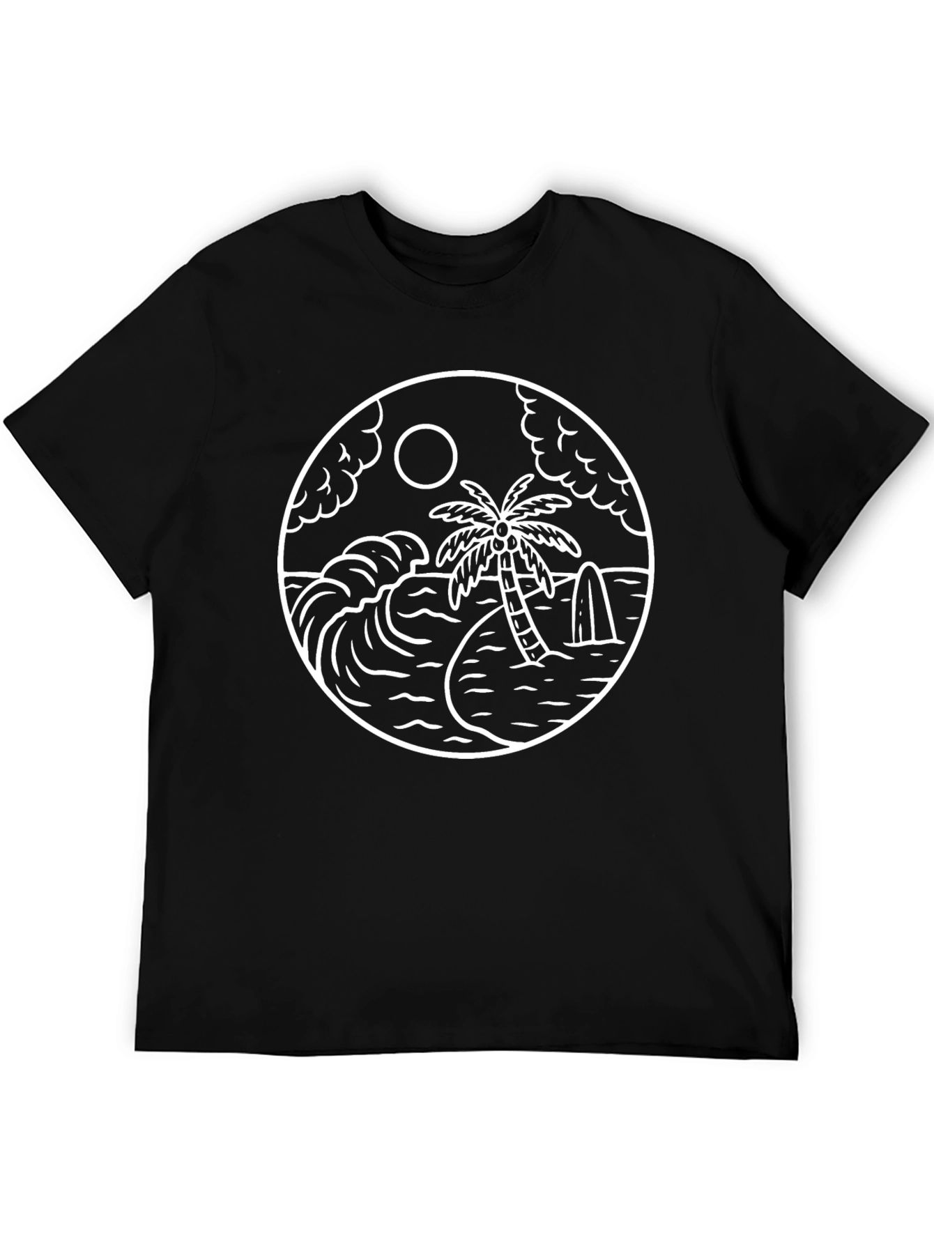 Tropical Paradise Graphic Tee - Black