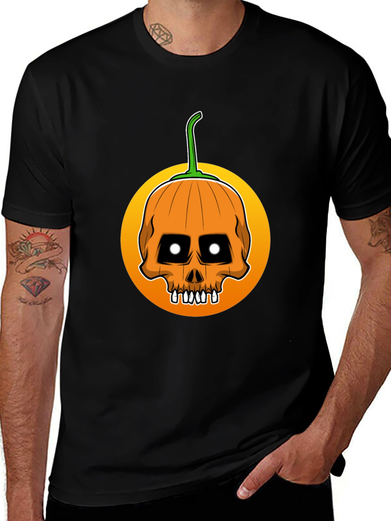 Skull Pumpkin Halloween T-Shirt
