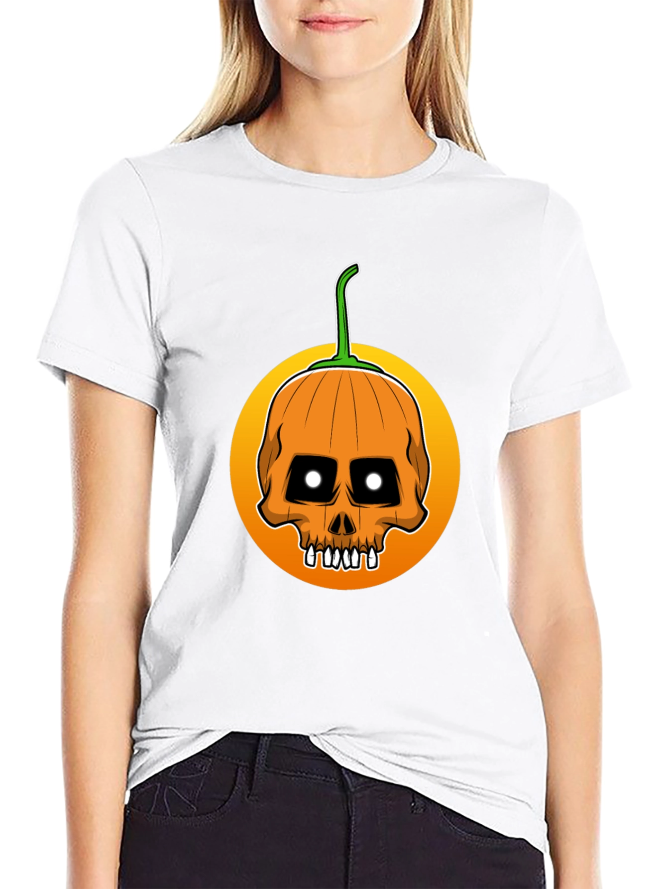 Skull Pumpkin Halloween T-Shirt