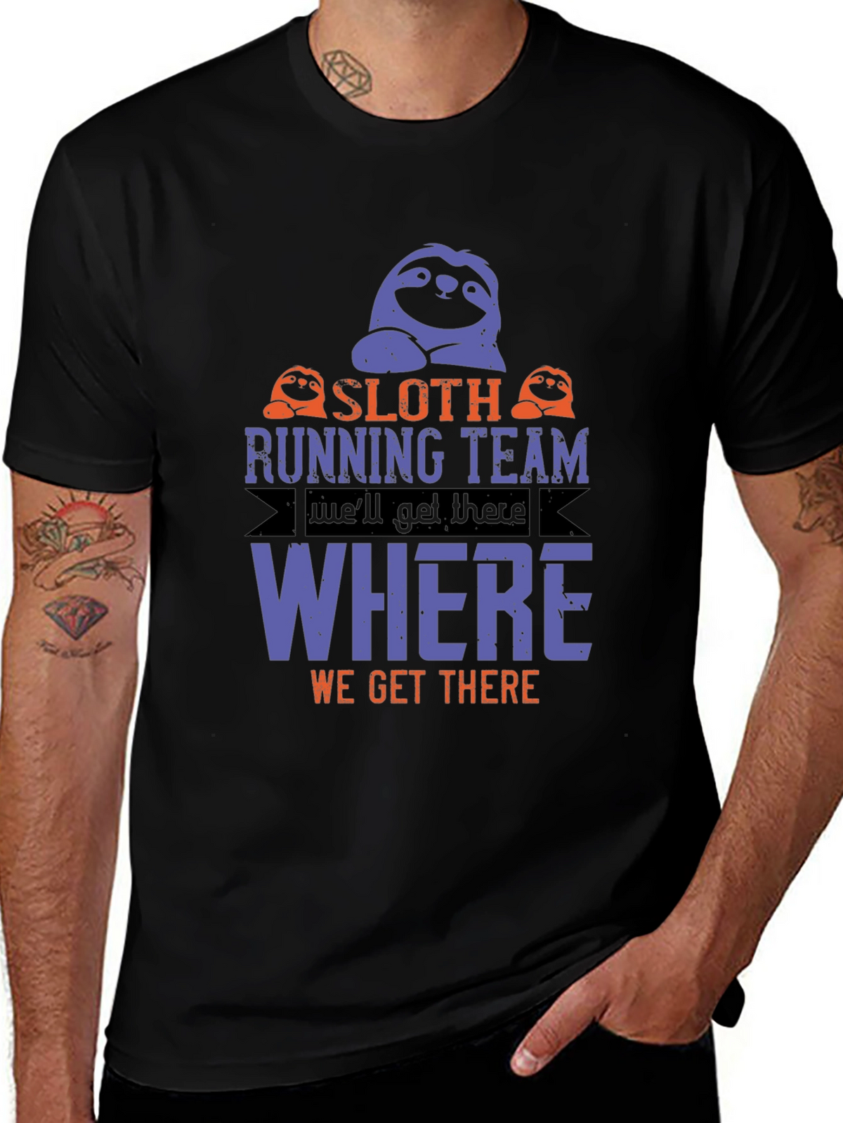 Sloth Running Team T-Shirt - Funny Novelty Tee
