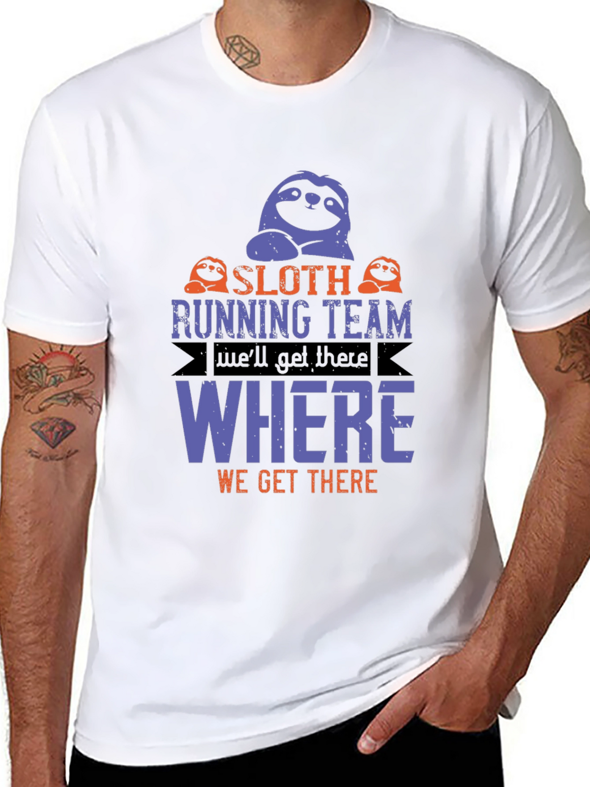 Sloth Running Team T-Shirt - Funny Novelty Tee