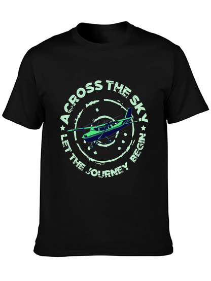 Across The Sky Airplane Graphic T-Shirt