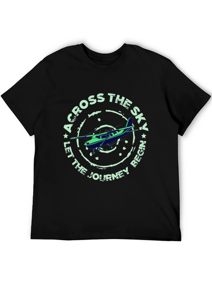 Across The Sky Airplane Graphic T-Shirt
