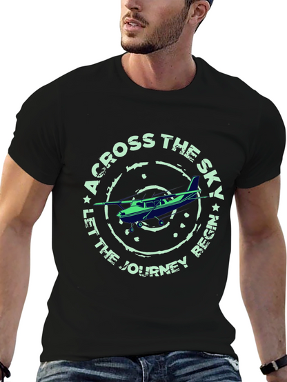Across The Sky Airplane Graphic T-Shirt