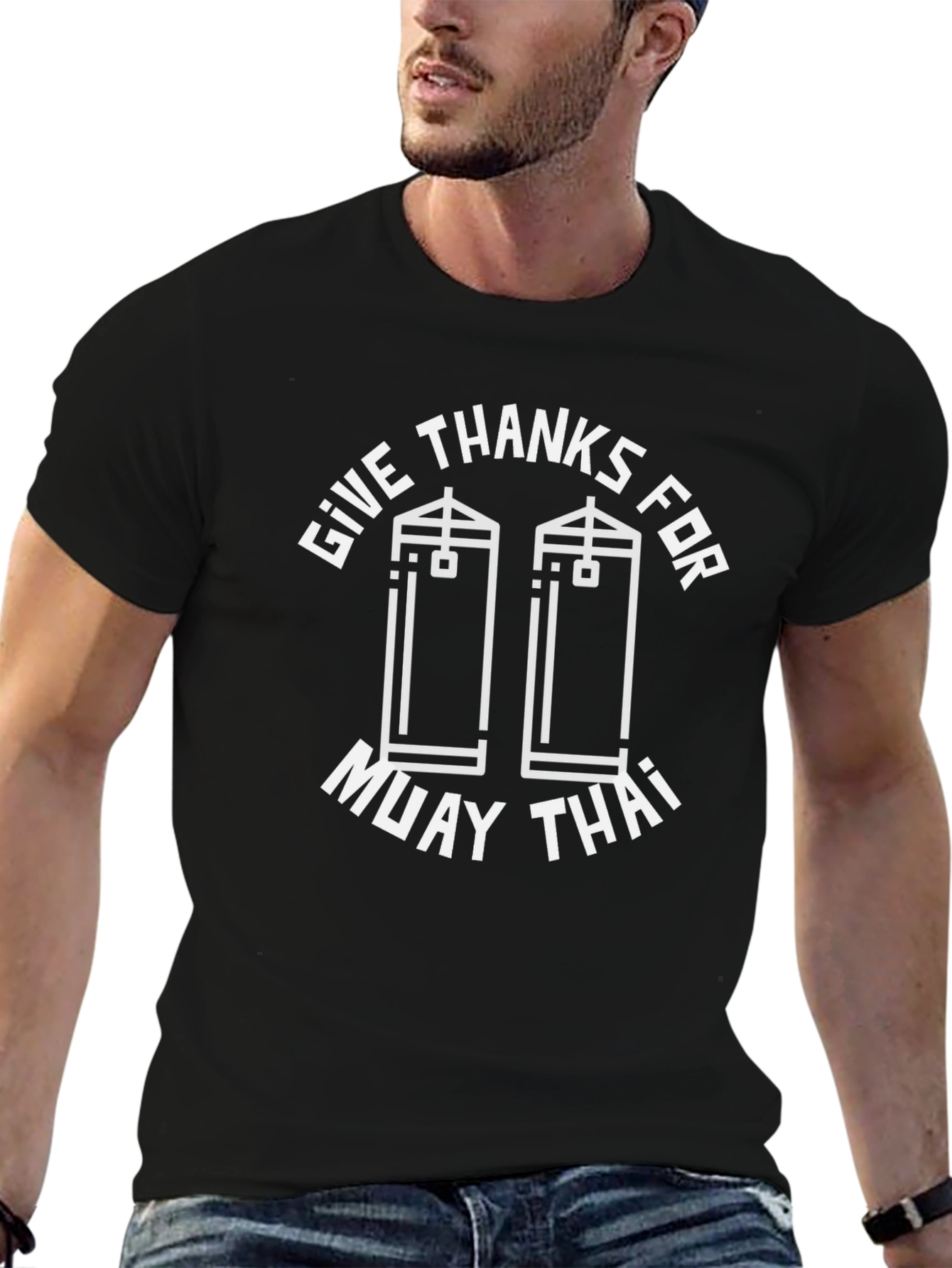 Give Thanks for Muay Thai Black T-Shirt