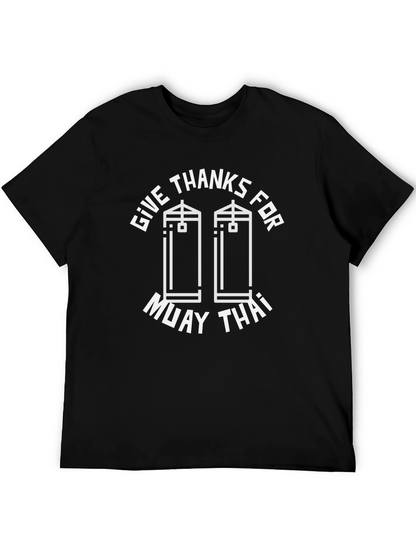 Give Thanks for Muay Thai Black T-Shirt