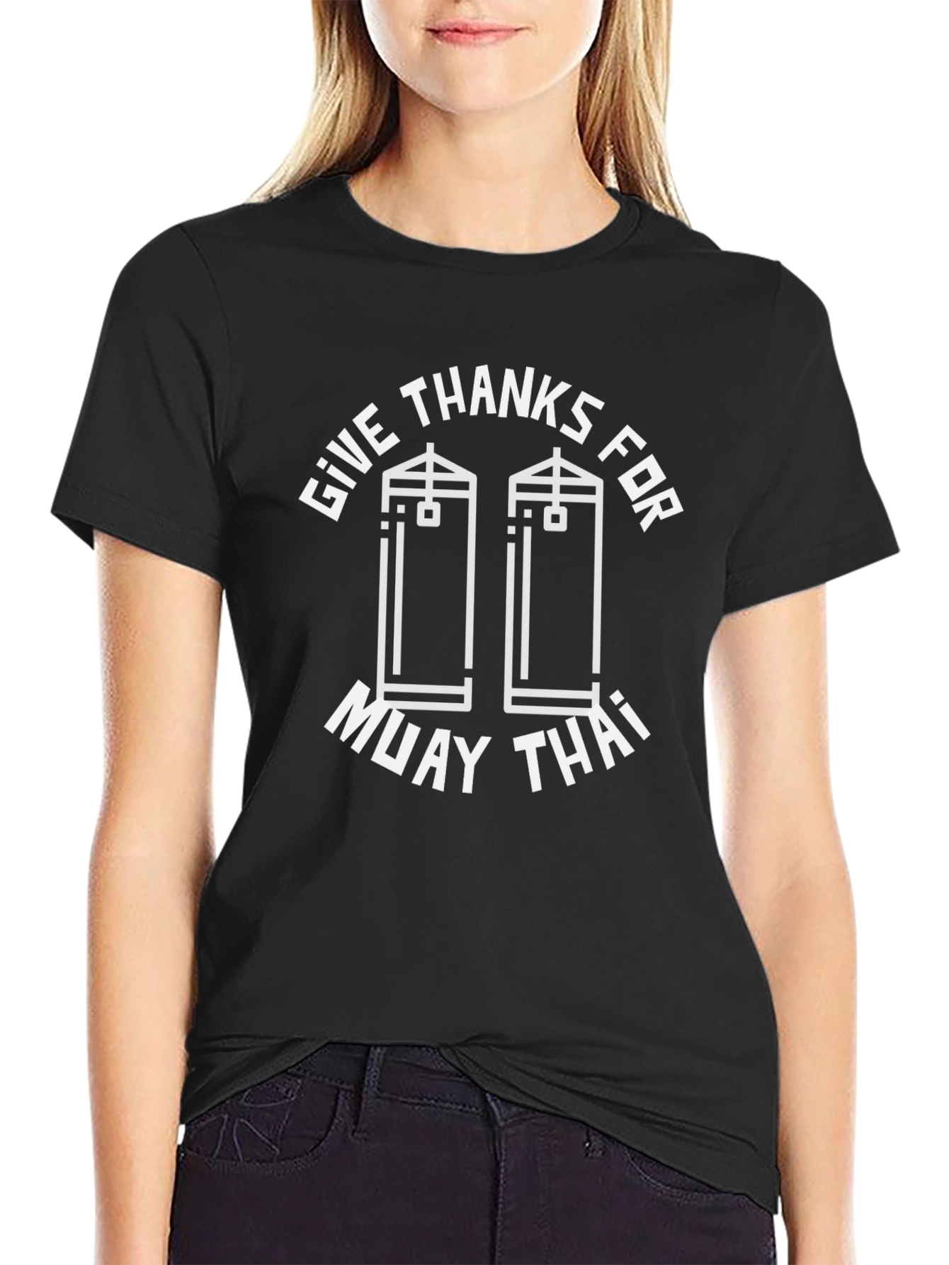 Give Thanks for Muay Thai Black T-Shirt