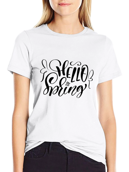 Hello Spring Graphic Tee - Black