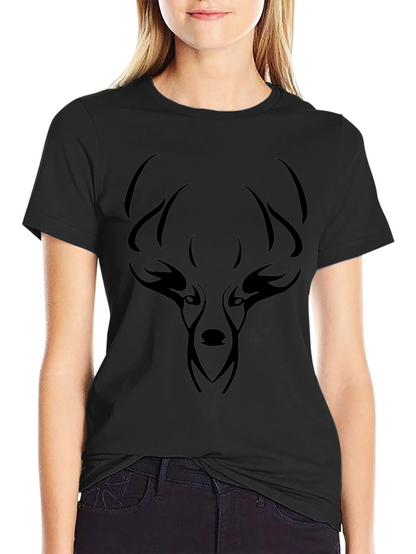Mens Black Deer Graphic Tee
