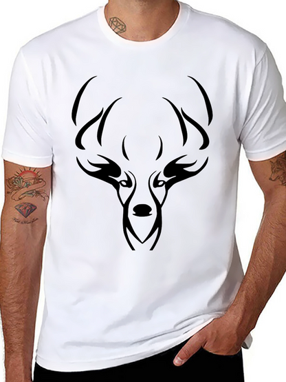 Mens Black Deer Graphic Tee