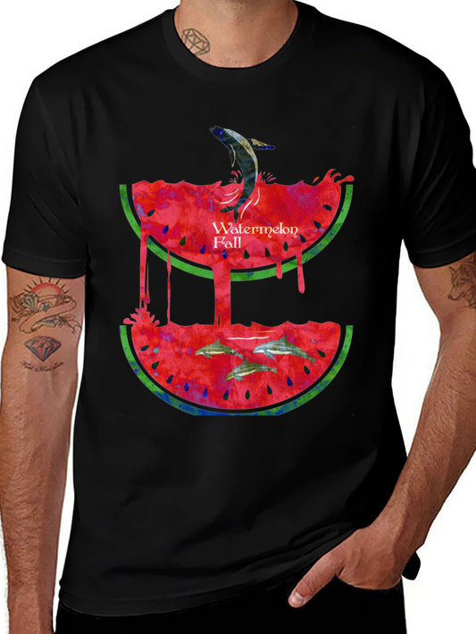 Watermelon Fall Graphic Print T-Shirt