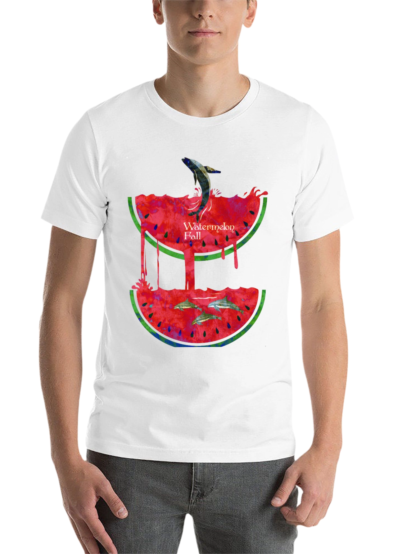 Watermelon Fall Graphic Print T-Shirt