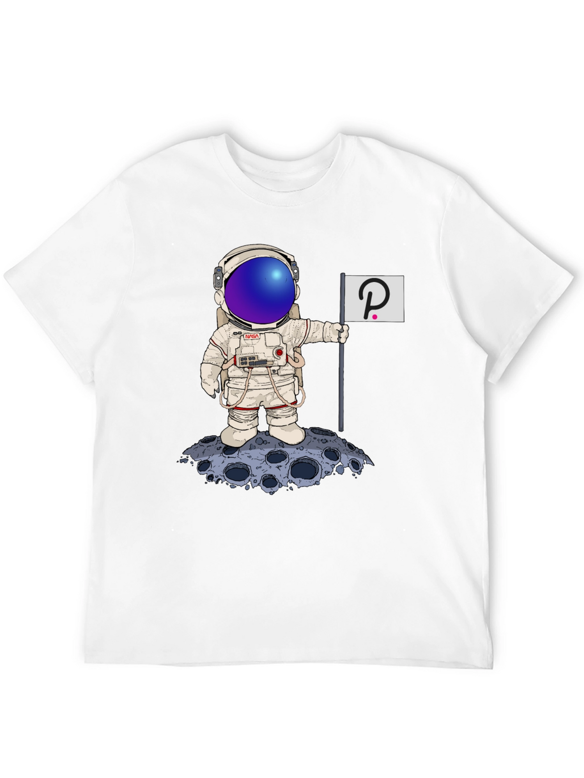 Astronaut Polkadot Graphic Tee - Space Crypto Fashion