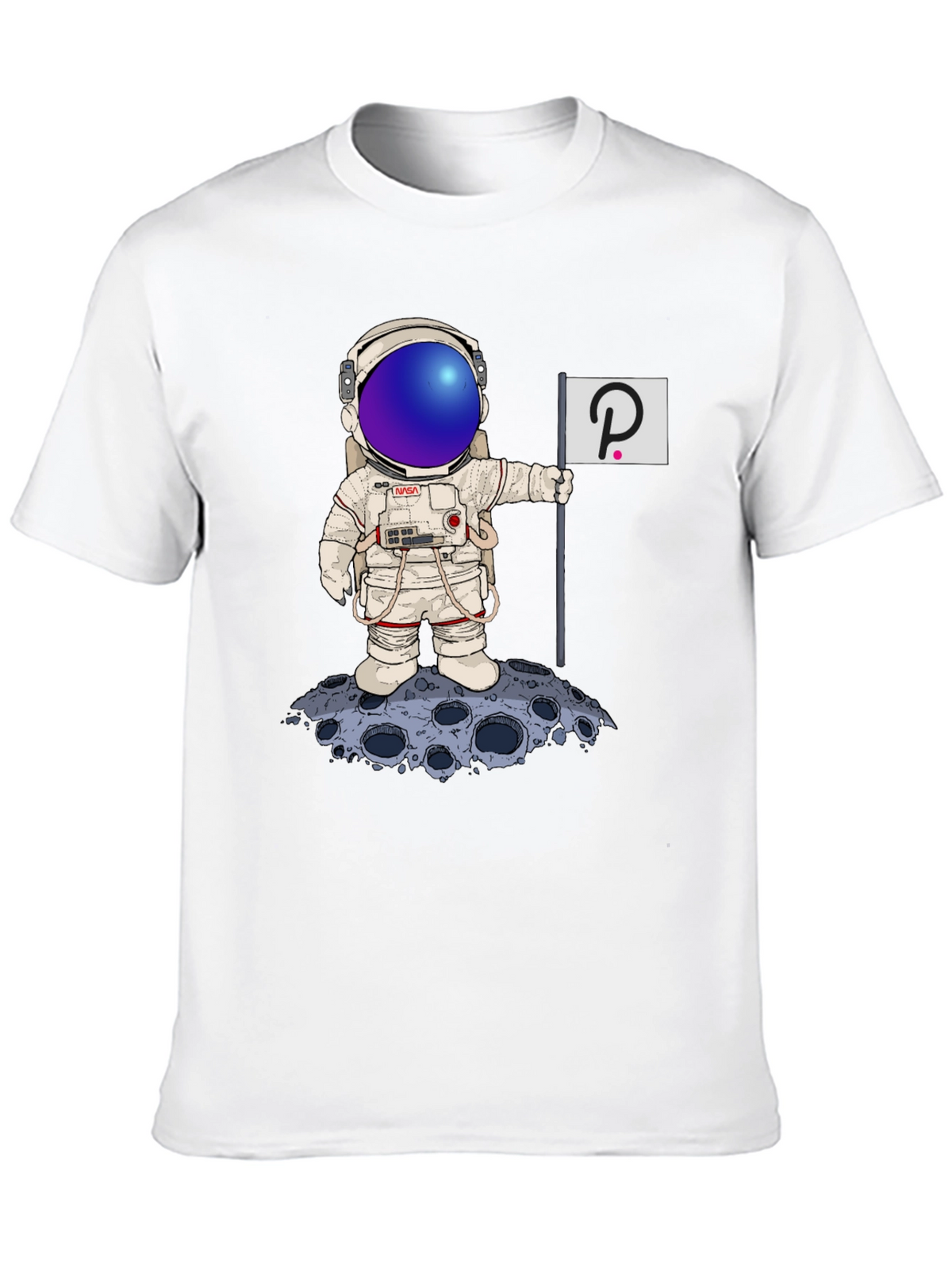 Astronaut Polkadot Graphic Tee - Space Crypto Fashion