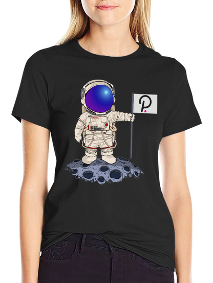 Astronaut Polkadot Graphic Tee - Space Crypto Fashion