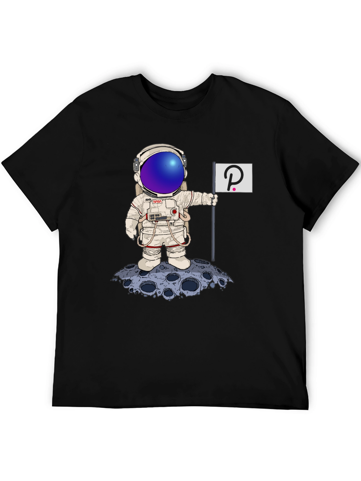 Astronaut Polkadot Graphic Tee - Space Crypto Fashion