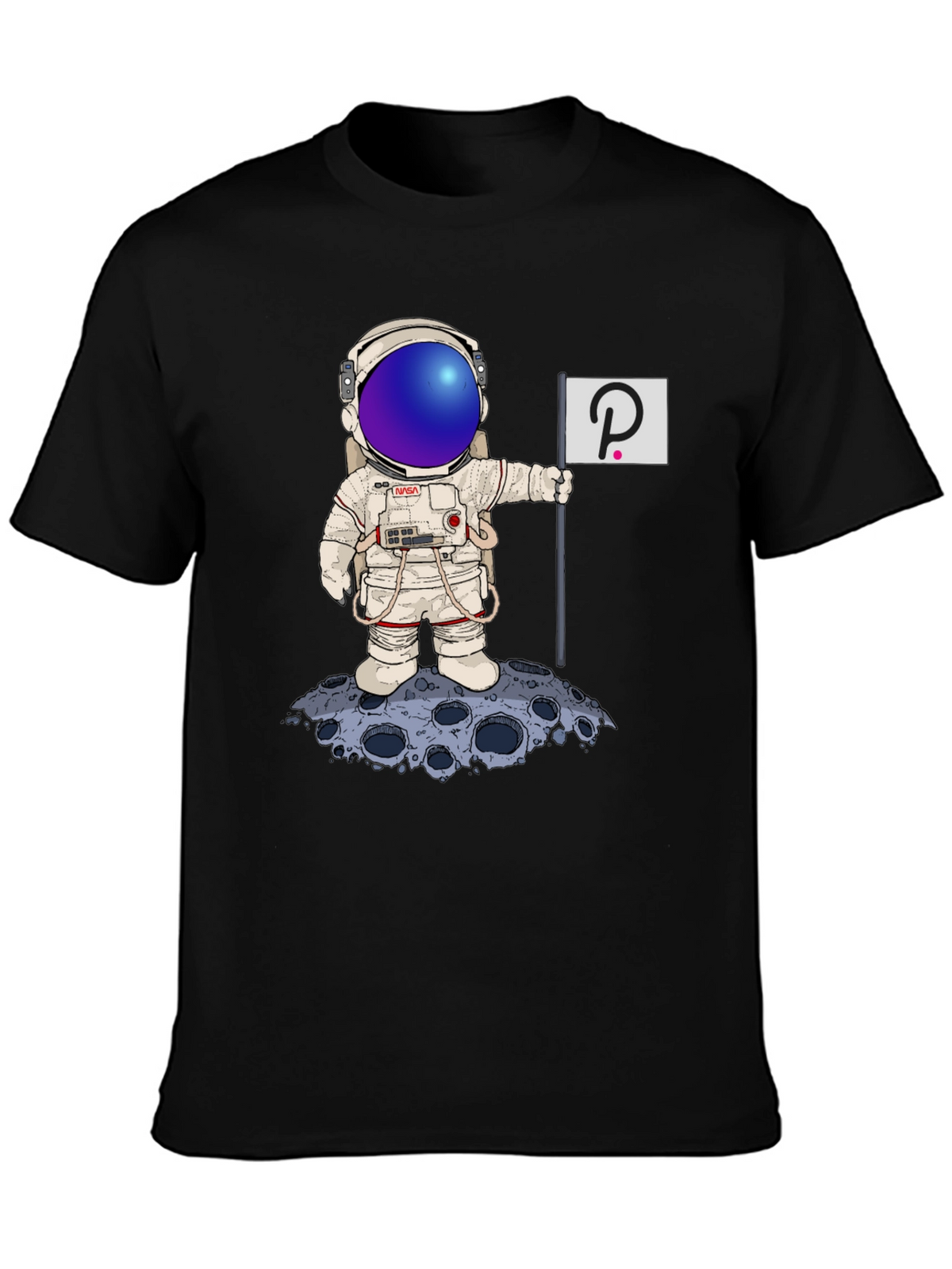Astronaut Polkadot Graphic Tee - Space Crypto Fashion