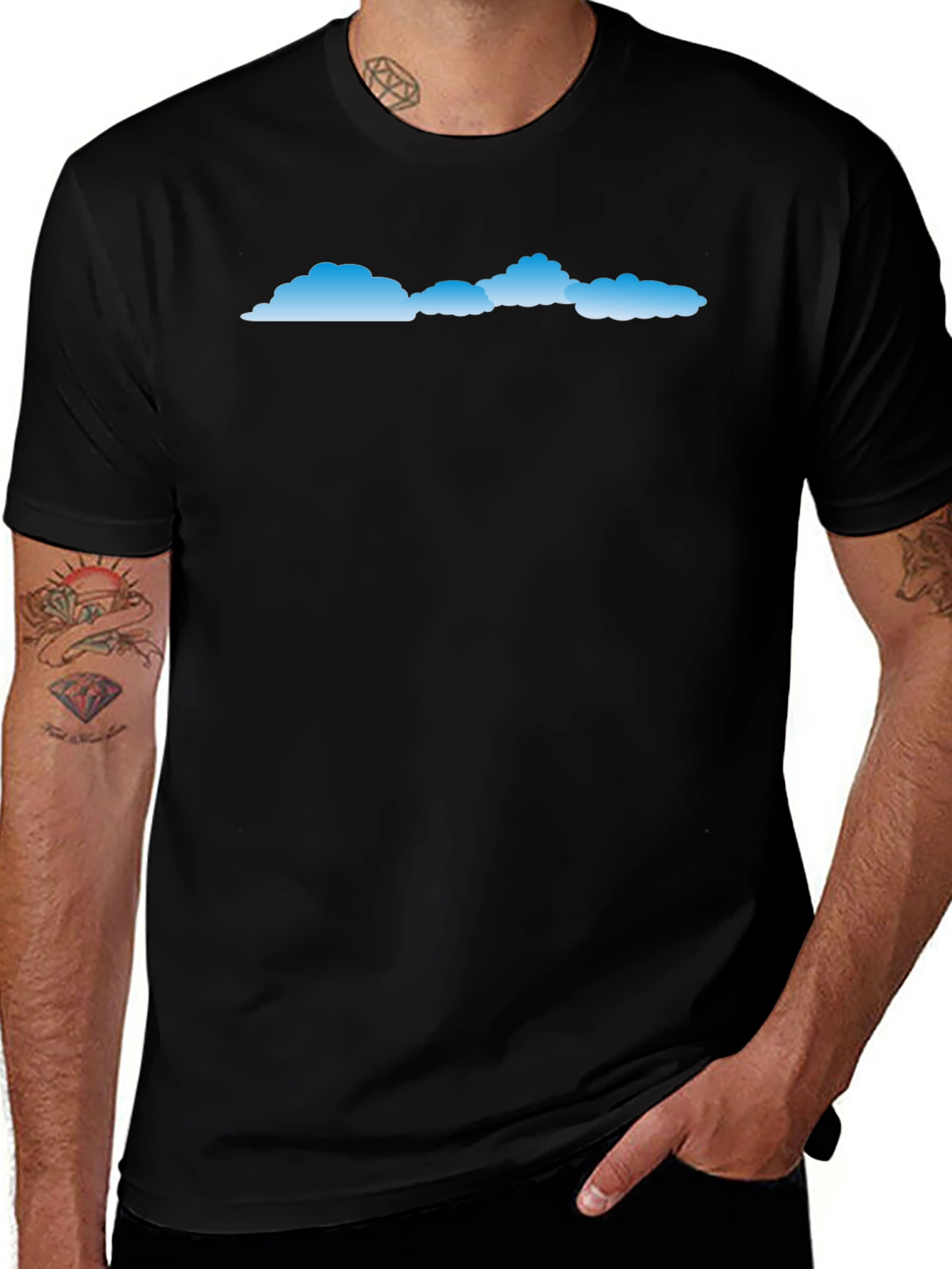 Mens Black Cloud Graphic T-Shirt