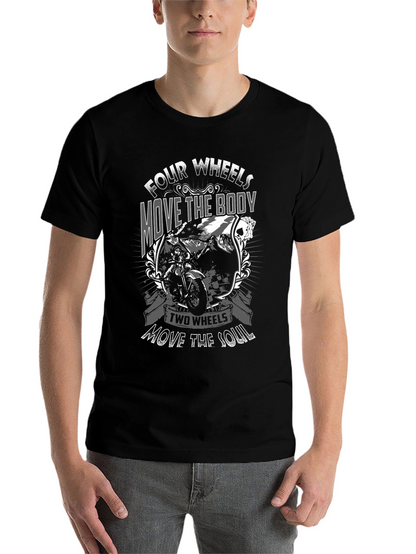 Motorcycle Graphic T-Shirt: Four Wheels Two Wheels