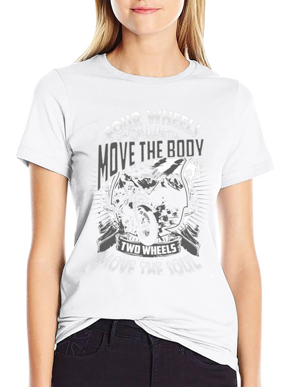 Motorcycle Graphic T-Shirt: Four Wheels Two Wheels