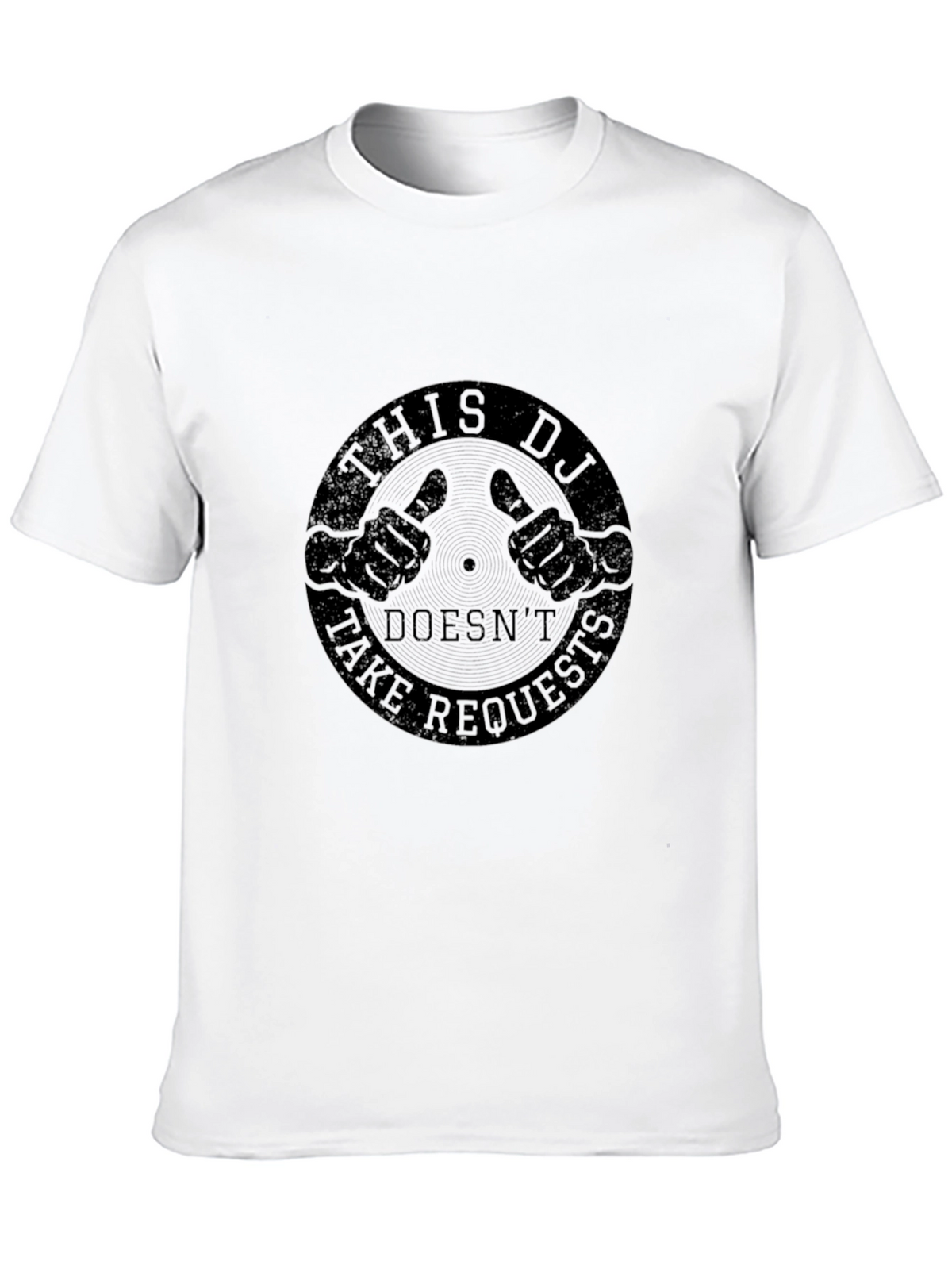 DJ No Requests Graphic Tee - Black Cotton Shirt