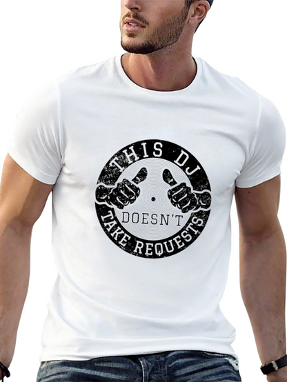 DJ No Requests Graphic Tee - Black Cotton Shirt