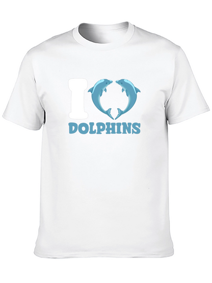 I Heart Dolphins Black Graphic Tee