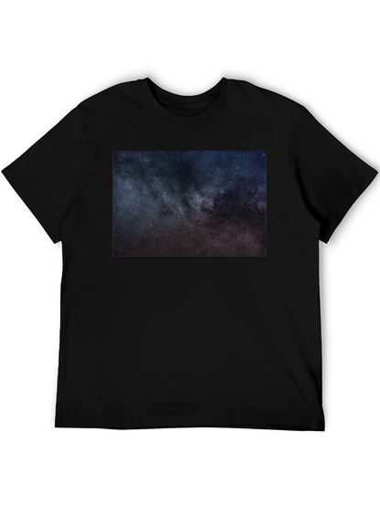 Cosmic Galaxy Print Black T-Shirt